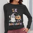 TK Boo Crew Retro Groovy Halloween Floral Ghost TK Teacher Men Women Kids Women Long Sleeve T-Shirt, Groovy Teacher Gifts, funny design