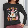 Trick Or Teach Cute Floral Ghost Teacher Halloween Costume Women Long Sleeve T-Shirt, funny design Trick Or Teach Cute Floral Ghost Teacher Halloween Costume Women Long Sleeve T-Shirt, funny design
