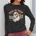 Trick Or Teach Groovy Retro Ghost Halloween Teacher Kids Women Long Sleeve T-Shirt, Groovy Teacher Gifts, funny design Trick Or Teach Groovy Retro Ghost Halloween Teacher Kids Women Long Sleeve T-Shirt, Groovy Teacher Gifts, funny design