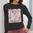 Trick Or Teach Retro Halloween Teacher Look Women Long Sleeve T-Shirt, funny design Trick Or Teach Retro Halloween Teacher Look Women Long Sleeve T-Shirt, funny design