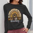 Wild About Reading Teacher Back To School Leopard Rainbow Women Long Sleeve T-Shirt, funny design