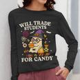 Will Trade Students For Candy Teacher Ghost Halloween Women Long Sleeve T-Shirt, funny design Will Trade Students For Candy Teacher Ghost Halloween Women Long Sleeve T-Shirt, funny design