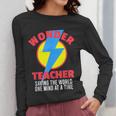 Wonder Teacher Costume Shirt Teacher Halloween Costume Tee Women Long Sleeve T-Shirt, funny design