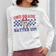 2nd Grade Batter Up Back To School Baseball Teacher Kids Women Long Sleeve T-Shirt, 2nd Grade Teacher Gifts, funny design