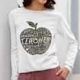 Apple Camoflauge Clothing Camo Student Teacher Cute School Women Long Sleeve T-Shirt, funny design