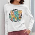 Back To School Groovy Teacher 1st First Grade Crew Squad Women Long Sleeve T-Shirt, Groovy Teacher Gifts, First Grade Teacher Gifts, funny design