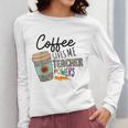 Coffee Gives Me Teacher Power Teacher Elementary Women Women Long Sleeve T-Shirt, funny design