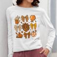 Coquette Teach Teacher Bows Thanksgiving Turkey Fall Autumn Women Long Sleeve T-Shirt, funny design