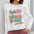 Cute Hello Second Grade Back To School Coquette Teacher Girl Women Long Sleeve T-Shirt, funny design Cute Hello Second Grade Back To School Coquette Teacher Girl Women Long Sleeve T-Shirt, funny design