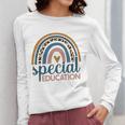 Cute Special Education Leopard Print SPED Teacher Idea Women Long Sleeve T-Shirt, funny design