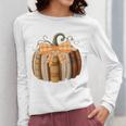 Fall Book Pumpkin Halloween Teacher Librarian Thanksgiving Women Long Sleeve T-Shirt, funny design