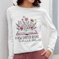 Floral Book a New Chapter Begins Retired Retirement Teacher Women Long Sleeve T-Shirt, funny design Floral Book a New Chapter Begins Retired Retirement Teacher Women Long Sleeve T-Shirt, funny design