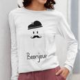 French Teacher Halloween Bonjour Ghost Women Long Sleeve T-Shirt, funny design