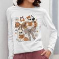 Ghost Reading Books Halloween Bow Spooky Teacher Student Women Long Sleeve T-Shirt, funny design Ghost Reading Books Halloween Bow Spooky Teacher Student Women Long Sleeve T-Shirt, funny design