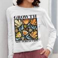 Growth Not Perfection Abstract Florals SPED Teacher Women Long Sleeve T-Shirt, funny design