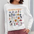 Halloween Alphabet ABCs Learning Kindergarten Teacher Women Long Sleeve T-Shirt, funny design Halloween Alphabet ABCs Learning Kindergarten Teacher Women Long Sleeve T-Shirt, funny design