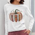 Halloween Teacher Librarians Fall Book Pumpkin Retro Reading Women Long Sleeve T-Shirt, funny design