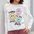 Happy To See Your Face Smile Face Teacher Back To School Women Long Sleeve T-Shirt, funny design Happy To See Your Face Smile Face Teacher Back To School Women Long Sleeve T-Shirt, funny design