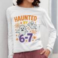 Haunted 67 Ghost Math Teacher Halloween Costume Math Pun Women Long Sleeve T-Shirt, funny design Haunted 67 Ghost Math Teacher Halloween Costume Math Pun Women Long Sleeve T-Shirt, funny design