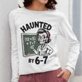 Haunted 67 Skeleton Math Teacher Halloween Costume Math Pun Women Long Sleeve T-Shirt, funny design Haunted 67 Skeleton Math Teacher Halloween Costume Math Pun Women Long Sleeve T-Shirt, funny design