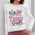 Hello Third Grade First Day Of School Coquette Teacher Girl Women Long Sleeve T-Shirt, First Grade Teacher Gifts, funny design