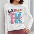 Hello TK Transitional Kindergarten Back To School Teacher Women Long Sleeve T-Shirt, funny design