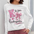 K Is For Kindergarten Teacher Coquette Bow Back To School Women Long Sleeve T-Shirt, funny design K Is For Kindergarten Teacher Coquette Bow Back To School Women Long Sleeve T-Shirt, funny design