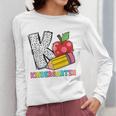 K Is For Kindergarten Teacher Pencil Apple Back To School Women Long Sleeve T-Shirt, funny design K Is For Kindergarten Teacher Pencil Apple Back To School Women Long Sleeve T-Shirt, funny design