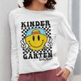 Kindergarten Teacher Hippie Smile Face Back School Women Long Sleeve T-Shirt, funny design Kindergarten Teacher Hippie Smile Face Back School Women Long Sleeve T-Shirt, funny design