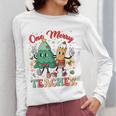 One Merry Teacher Groovy Christmas Tree Pjs Xmas Teacher Women Long Sleeve T-Shirt, Groovy Teacher Gifts, funny design One Merry Teacher Groovy Christmas Tree Pjs Xmas Teacher Women Long Sleeve T-Shirt, Groovy Teacher Gifts, funny design