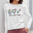 Peace Love Learn Tie Dye Teacher Kids 100th Days Of School Women Long Sleeve T-Shirt, funny design Peace Love Learn Tie Dye Teacher Kids 100th Days Of School Women Long Sleeve T-Shirt, funny design