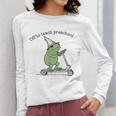 Pre K Grade Teacher Frog Back To School Preschool Women Long Sleeve T-Shirt, funny design
