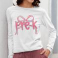 Preppy Pre k Back To School Pre-k Teachers Girls Cute Bow Women Long Sleeve T-Shirt, funny design Preppy Pre k Back To School Pre-k Teachers Girls Cute Bow Women Long Sleeve T-Shirt, funny design