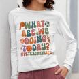 Retro PE Teacher What Are We Doing Today School Coach Women Women Long Sleeve T-Shirt, Pe Teacher Gifts, funny design