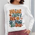 Retro PE Teacher What Are We Doing Today School Coach Women Women Long Sleeve T-Shirt, Pe Teacher Gifts, funny design