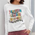 Retro Teaching Future Leaders Groovy Teacher Back To School Women Long Sleeve T-Shirt, Future Teacher Gifts, Groovy Teacher Gifts, funny design