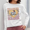 Social Studies Teacher Pencil Heart Leopard Back To School Women Long Sleeve T-Shirt, funny design