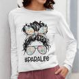 Teacher Para Life Tee Paraprofessional Cute Messy Bun Women Long Sleeve T-Shirt, funny design Teacher Para Life Tee Paraprofessional Cute Messy Bun Women Long Sleeve T-Shirt, funny design