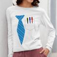 Teacher Tie & Pocket Protector Costume School Women Long Sleeve T-Shirt, funny design