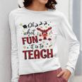 Teachers Oh What Fun It Is To Teach Cute Red Plaid Reindeer Women Long Sleeve T-Shirt, funny design Teachers Oh What Fun It Is To Teach Cute Red Plaid Reindeer Women Long Sleeve T-Shirt, funny design