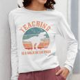 Teaching Is A Walk In The Park Teacher T-Rex Retro Women Long Sleeve T-Shirt, funny design