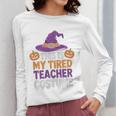 This Is My Tired Teacher Costume Halloween Premium Tri-Blend Women Long Sleeve T-Shirt, funny design