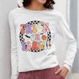 Trick Or Teach Retro Groovy Halloween Teacher Women Long Sleeve T-Shirt, Groovy Teacher Gifts, funny design