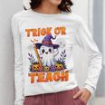 Trick Or Teach Teacher Halloween Ghost Pencil Floral Women Long Sleeve T-Shirt, funny design Trick Or Teach Teacher Halloween Ghost Pencil Floral Women Long Sleeve T-Shirt, funny design