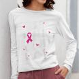I Wear Pink For My Teacher Breast Cancer Awareness Support Men Women Women Long Sleeve T-Shirt, funny design