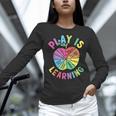 Apple Retro Play Is Learning Kindergarten Teacher Daycare Women Long Sleeve T-Shirt, gift for family, gift for coworker Apple Retro Play Is Learning Kindergarten Teacher Daycare Women Long Sleeve T-Shirt, gift for family, gift for coworker