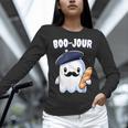 Boo Jour Ghost French Teacher Vintage Teacherlife Groovy Women Long Sleeve T-Shirt, Groovy Teacher Shirts, gift for family, gift for coworker