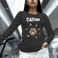 Catom Science Teacher Chemistry Lover Physics School Cat Women Long Sleeve T-Shirt, Science Teacher Shirts, gift for family, gift for coworker