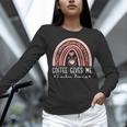 Coffee Gives Me Teacher Powers Leopard Rainbow Teacher Women Long Sleeve T-Shirt, gift for family, gift for coworker
