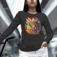 Colorful Brain Art Teacher Artist Painter Student Women Long Sleeve T-Shirt, gift for family, gift for coworker